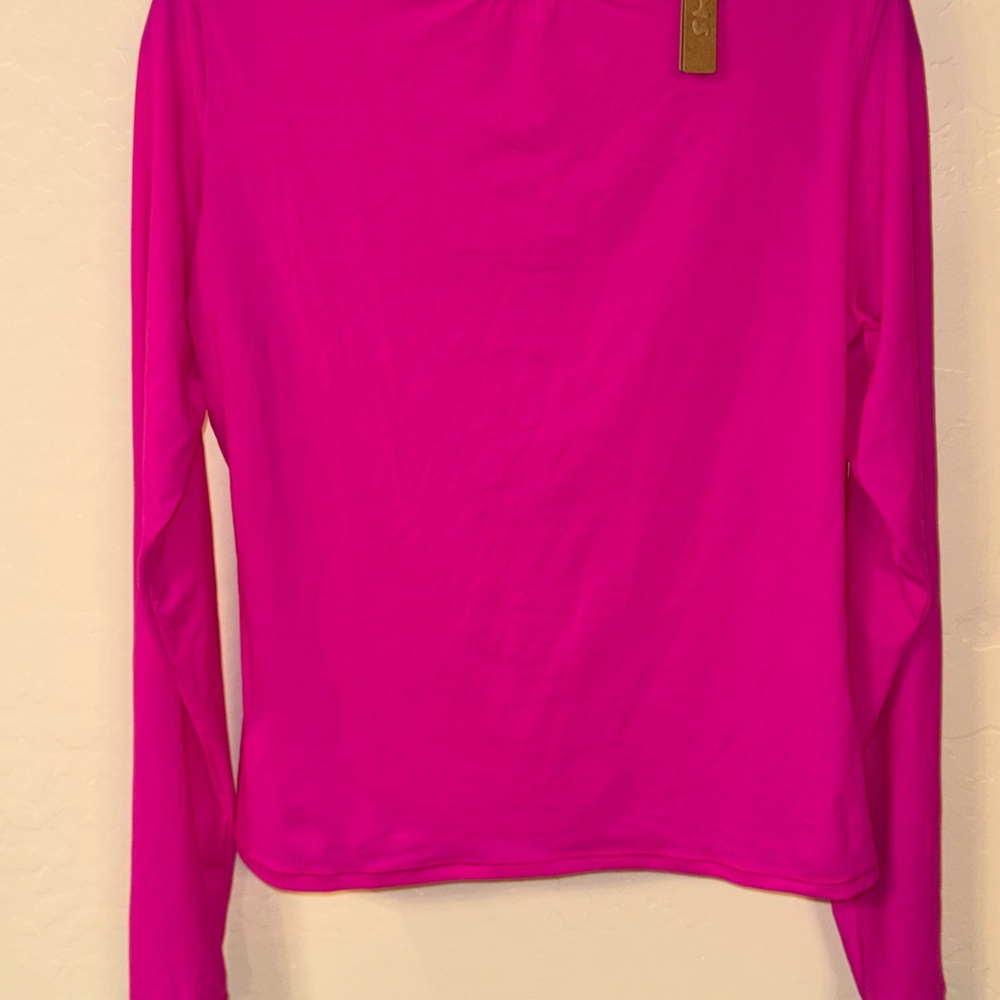 NEW Skims Fits Everybody Crew Neck Long Sleeve top, Fuchsia